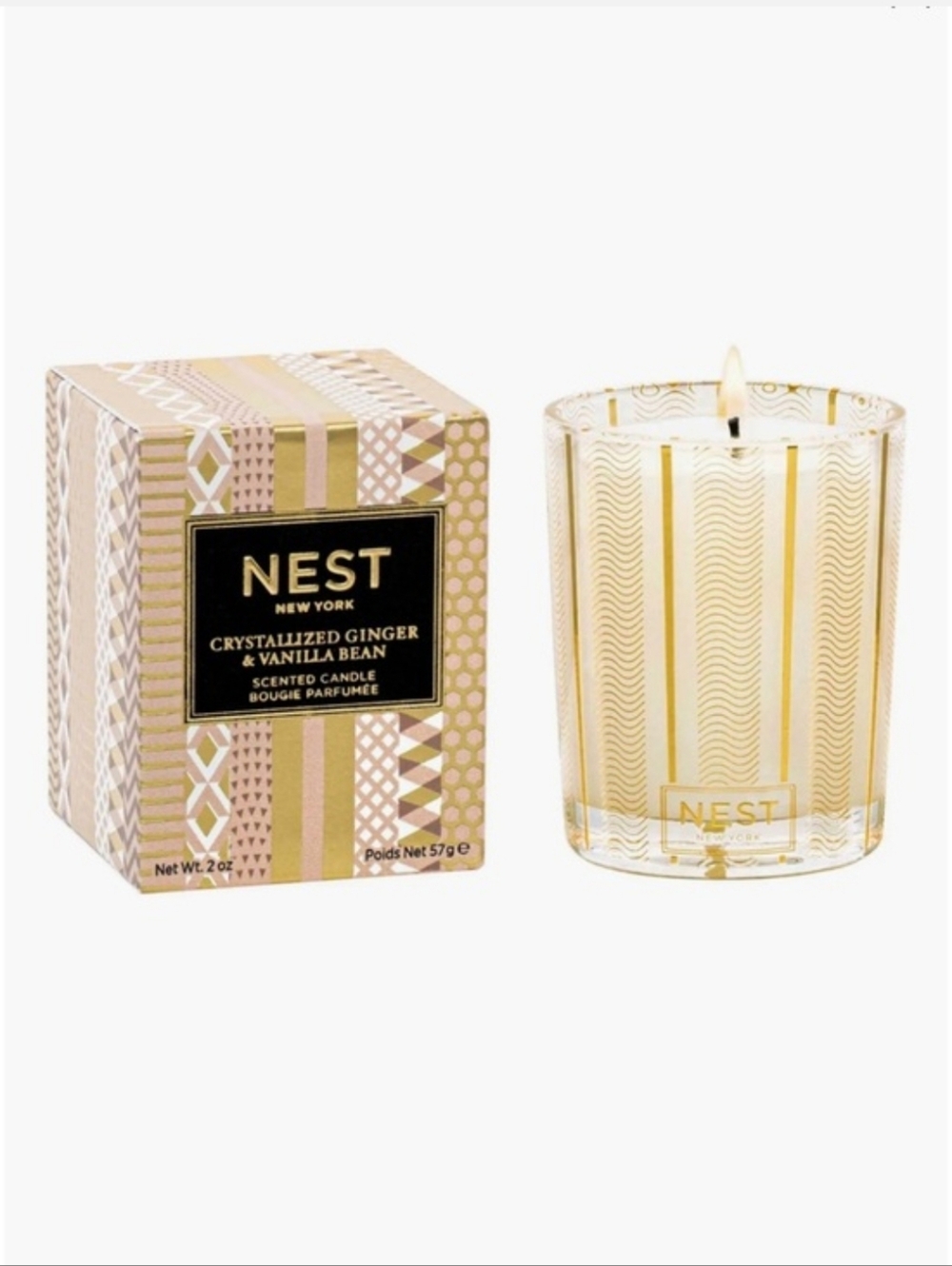 NEST Crystalized Ginger & Vanilla Bean Votive Travel Candle 2 oz